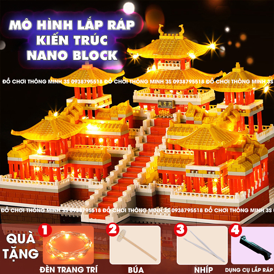 Đồ chơi mô hình lắp ráp kiến trúc nổi tiếng thế giới, khối lắp ráp nano block