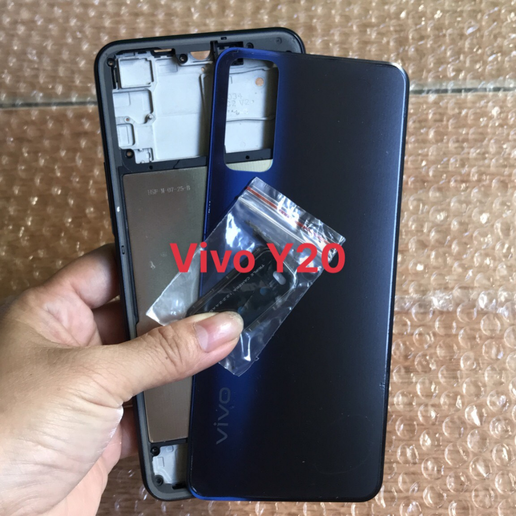 Bộ Vỏ VIVO Y20 / Y20s / Y12s zin kèm cụm kính camera , nút bấm