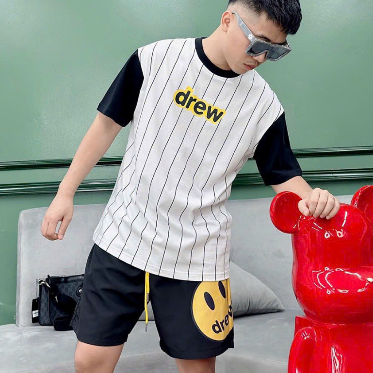 Áo Thun Nam Nữ Form Rộng D REW Sọc kẻ Vải Cotton Cao cấp 250gsm