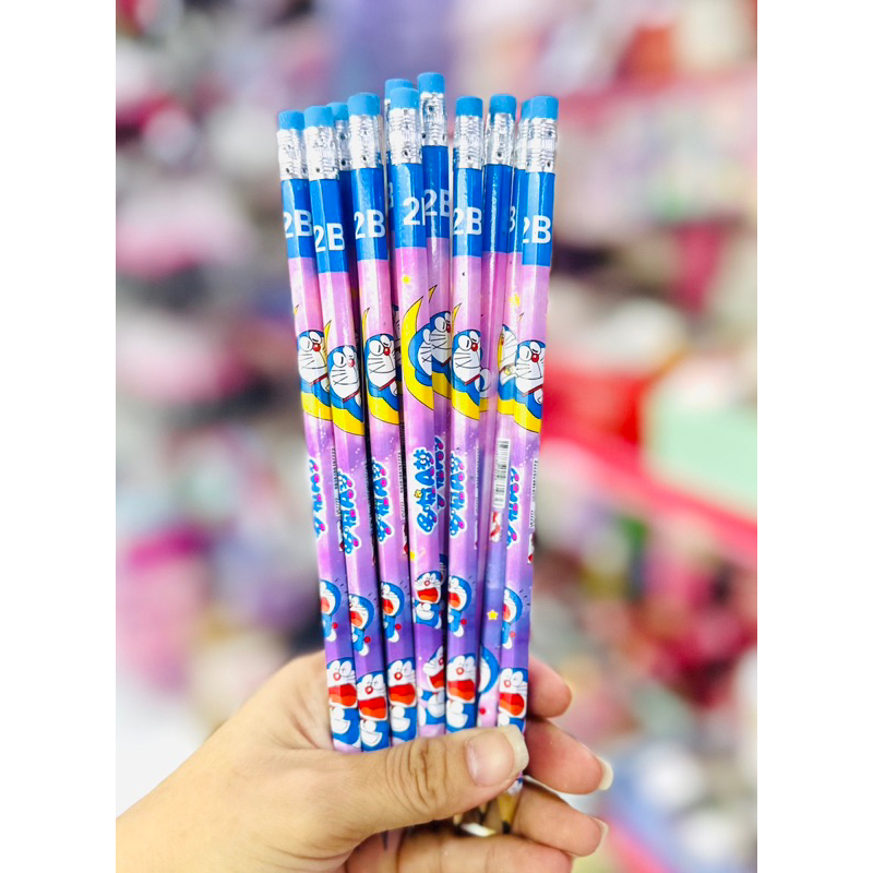 Hộp 12 Chì Chuốt 2B Mẫu Gấu Dâu LOTSO/Elsa/Doraemon/Spiderman Đáng Yêu Cho Bé