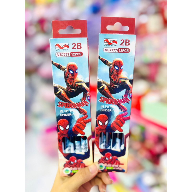 Hộp 12 Chì Chuốt 2B Mẫu Gấu Dâu LOTSO/Elsa/Doraemon/Spiderman Đáng Yêu Cho Bé