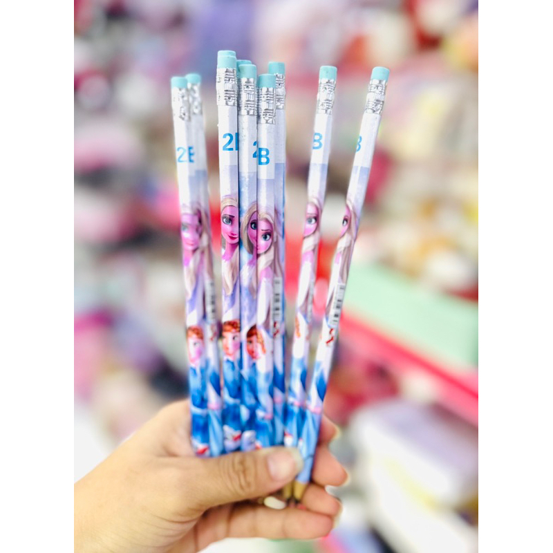 Hộp 12 Chì Chuốt 2B Mẫu Gấu Dâu LOTSO/Elsa/Doraemon/Spiderman Đáng Yêu Cho Bé