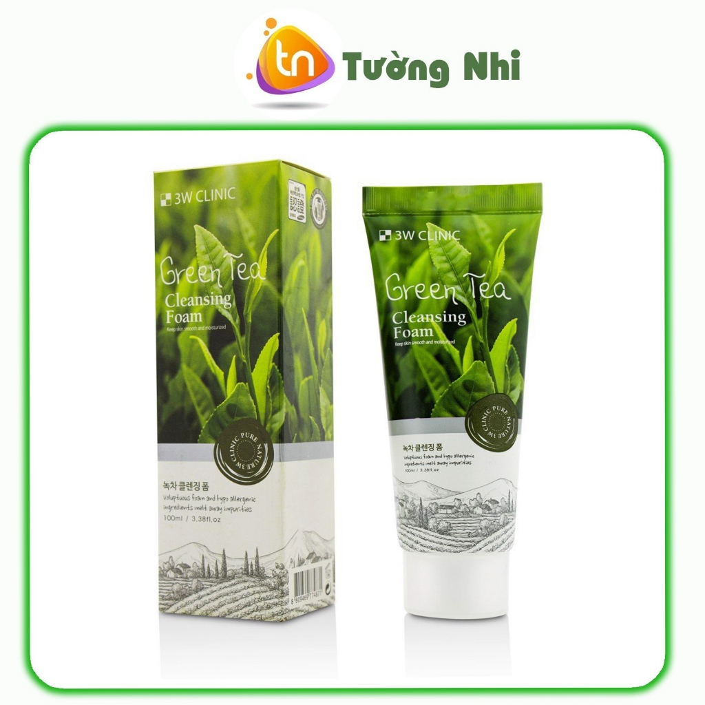 Sữa Rửa Mặt Trà Xanh Dưỡng Ẩm Da 3W Clinic 100ml