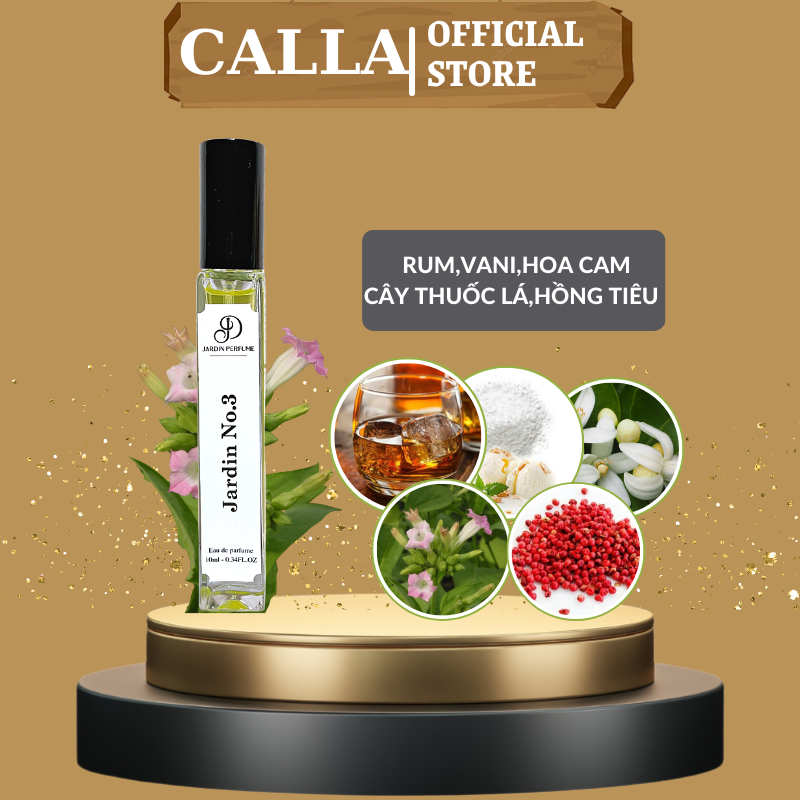 Nước hoa unisex JARDIN NO.3 hấp dẫn ngọt ngào thu hút 10ml | Body Mist Unisex Xịt Thơm Toàn Thân by JARDIN PERFUME