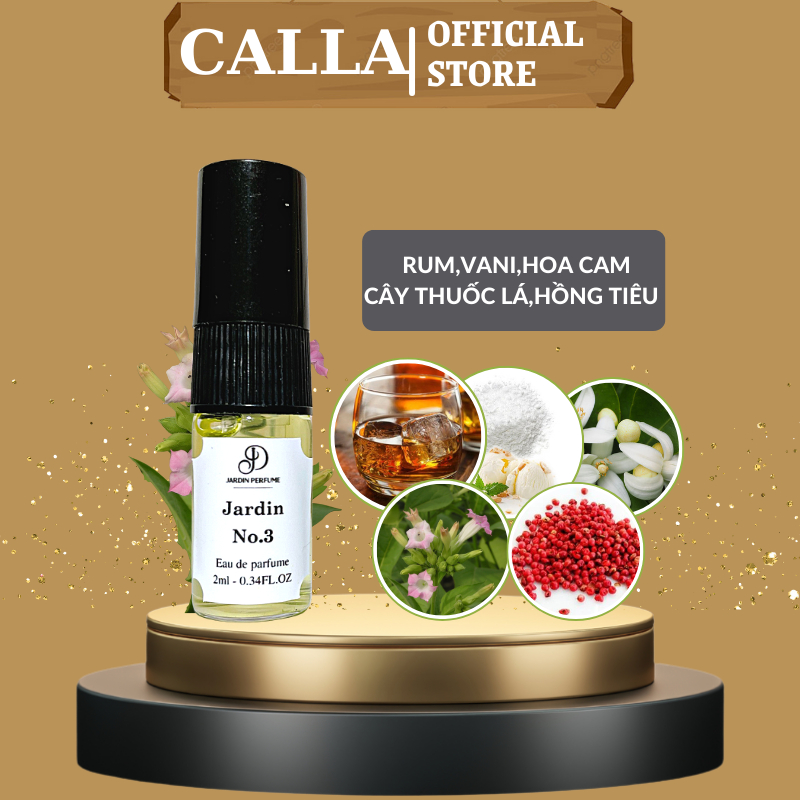 Nước hoa unisex JARDIN NO.3 hấp dẫn ngọt ngào thu hút 10ml | Body Mist Unisex Xịt Thơm Toàn Thân by JARDIN PERFUME