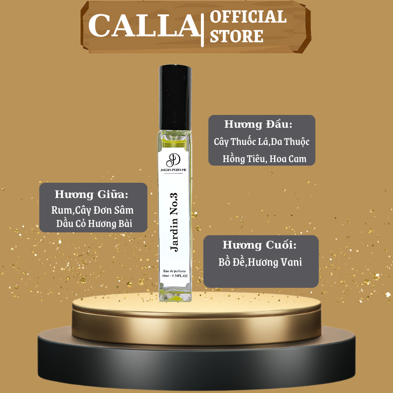 Nước hoa unisex JARDIN NO.3 hấp dẫn ngọt ngào thu hút 10ml | Body Mist Unisex Xịt Thơm Toàn Thân by JARDIN PERFUME