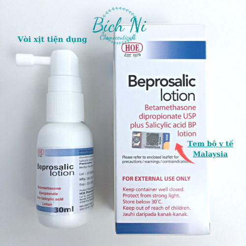 Beprosalic Lotion 30 ml chai xịt  giảm Chàm, Vảy nến, Nấm da đầu - Mỹ phẩm chính hãng Hoe.
