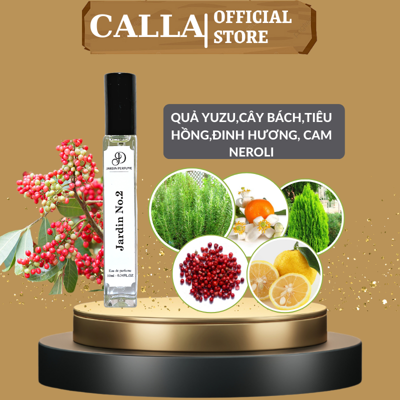Nước hoa unisex JARDIN NO.2 tươi mát trẻ trung sang trọng thơm lâu 10ml | Body Mist Unisex By JARDIN PERFUME