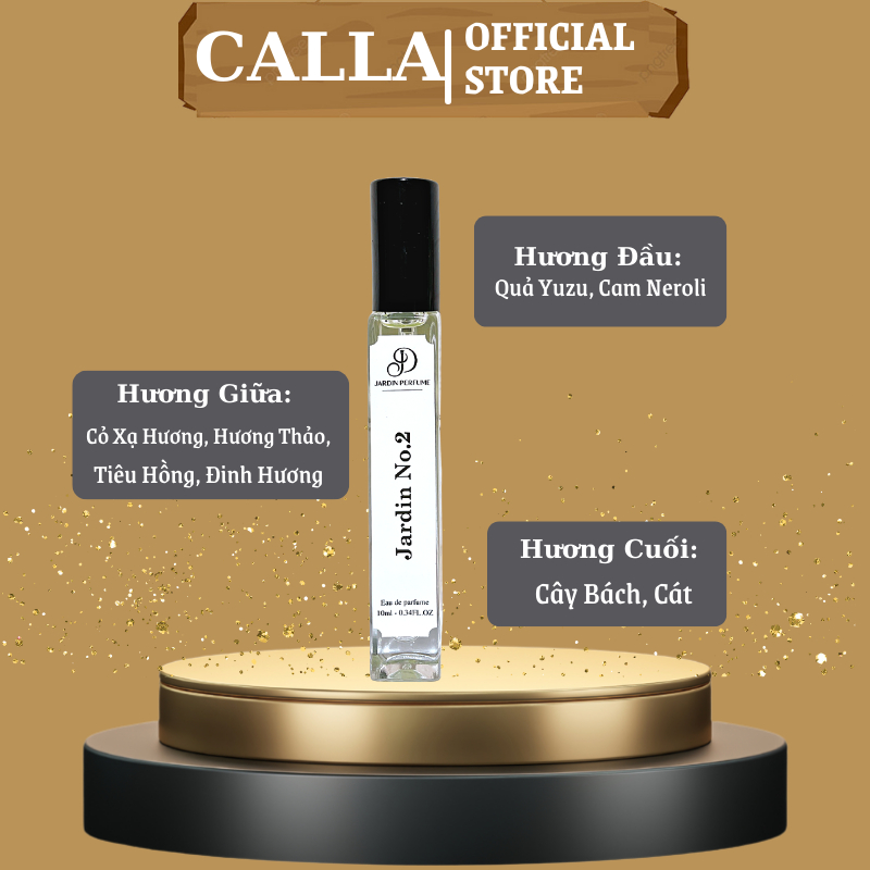 Nước hoa unisex JARDIN NO.2 tươi mát trẻ trung sang trọng thơm lâu 10ml | Body Mist Unisex By JARDIN PERFUME