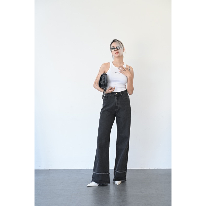 JN167 Suông xám rộng lai 2 tầng