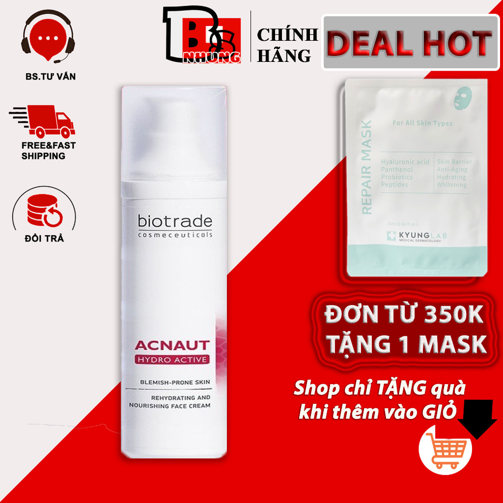 Kem dưỡng ẩm Biotrade Acnaut Hydro Active Cream cho da hỗn hợp, da dầu mụn 60ml