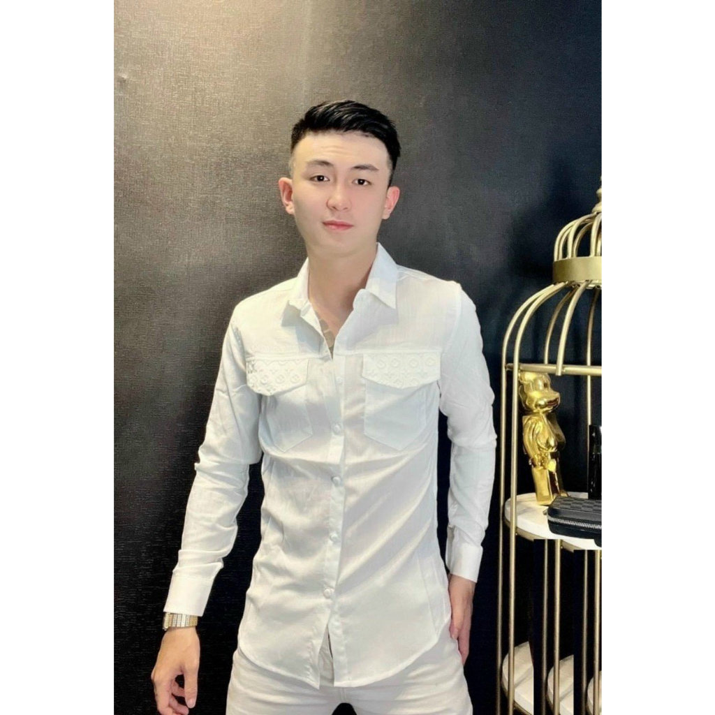 Áo sơ mi nam đũi tay ngắn loang màu vải đũi mềm mịn thoáng mát mẫu mới 3 màu HOT TREND cao cấp-AHFASHION