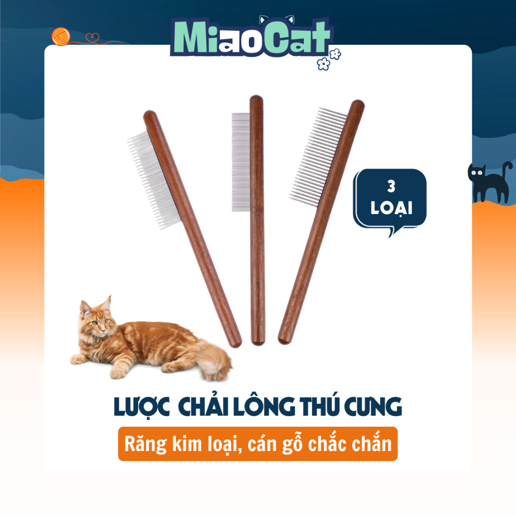 Lược Gỗ Răng Kim Loại Chải Lông Chó Mèo L235