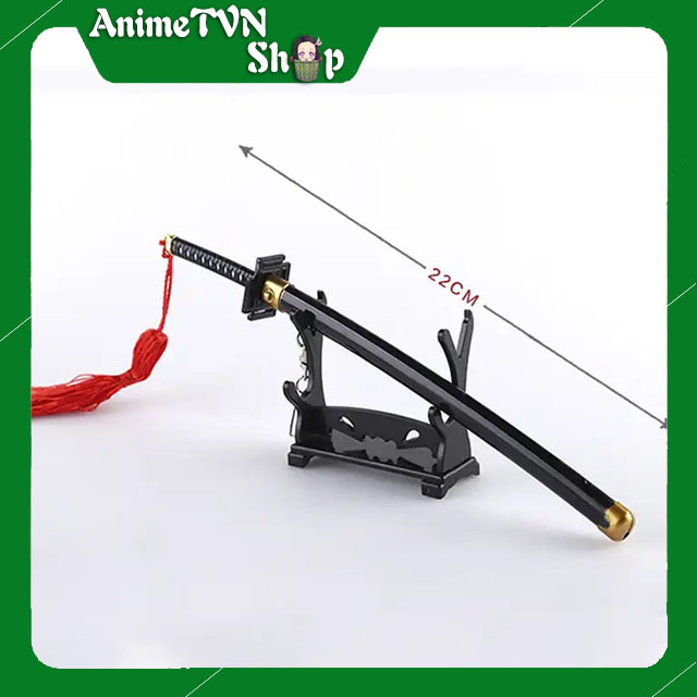 Móc khóa mô hình katana Kim loại titan ko gỉ mô hình Kiém của Anime Manga Bleach