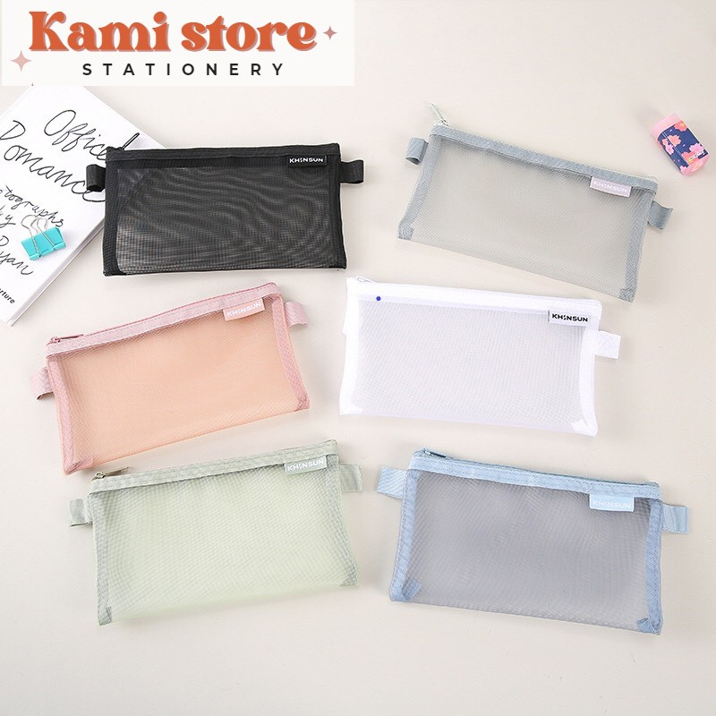 Túi bút lưới màu pastel xinh xắn - Kami Store