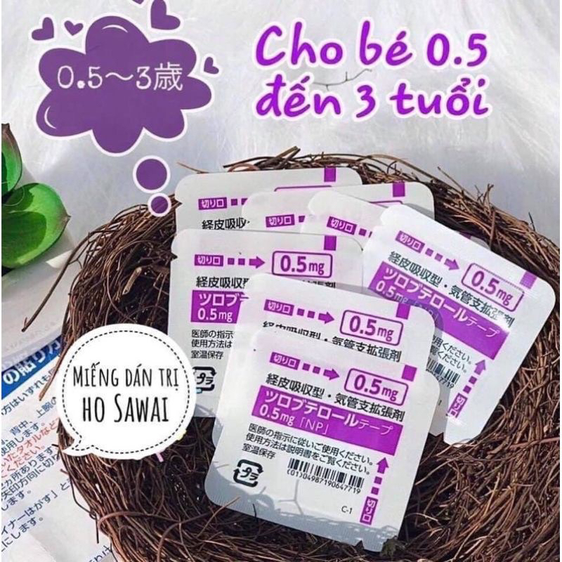 Miếng dán hỗ trợ giảm Ho Sawai Nhật Bản - dành cho bé từ 5m - 3 tuổi