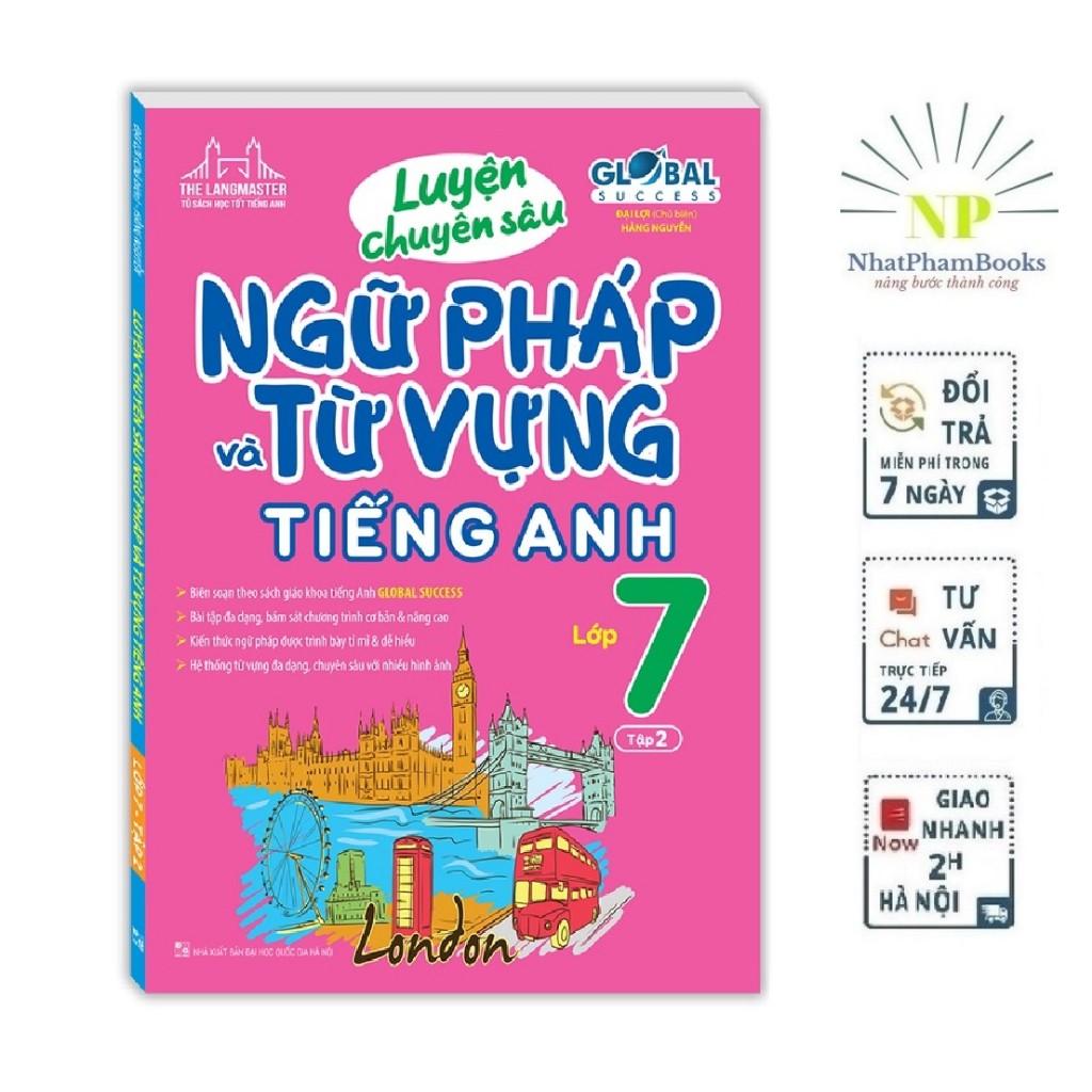 Sách - Combo Golbal Sucess Luyện chuyên sâu ngữ pháp và từ vựng tiếng anh lớp 7 (Tập1+Tập2) Tặng Kèm Bookmark