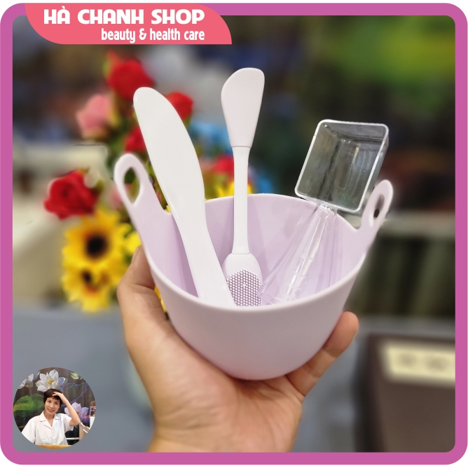 Bộ Bát Trộn Đắp Mặt Nạ 4 Món Có Thìa Rửa Mặt Lấy Mụn Đầu Đen Bát Silicon Dẻo Cốc Đong Mặt Nạ Đẹp Sang Trọng Và Tiện Dụng