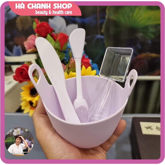 Bộ Bát Trộn Đắp Mặt Nạ 4 Món Có Thìa Rửa Mặt Lấy Mụn Đầu Đen Bát Silicon Dẻo Cốc Đong Mặt Nạ Đẹp Sang Trọng Và Tiện Dụng