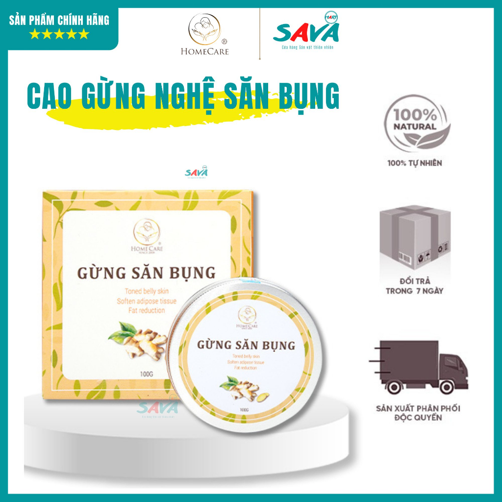 Cao gừng nghệ săn bụng Home Care săn chắc giảm thâm sạm vòng 2 cho mẹ sau sinh 1 hộp 100g