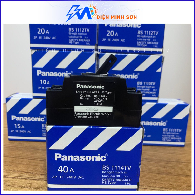 Át Khối Panasonic Chính Hãng Công Suất 10A/15A/20A/30A/40A, Aptomat Tự Ngắt Khi Quá Tải