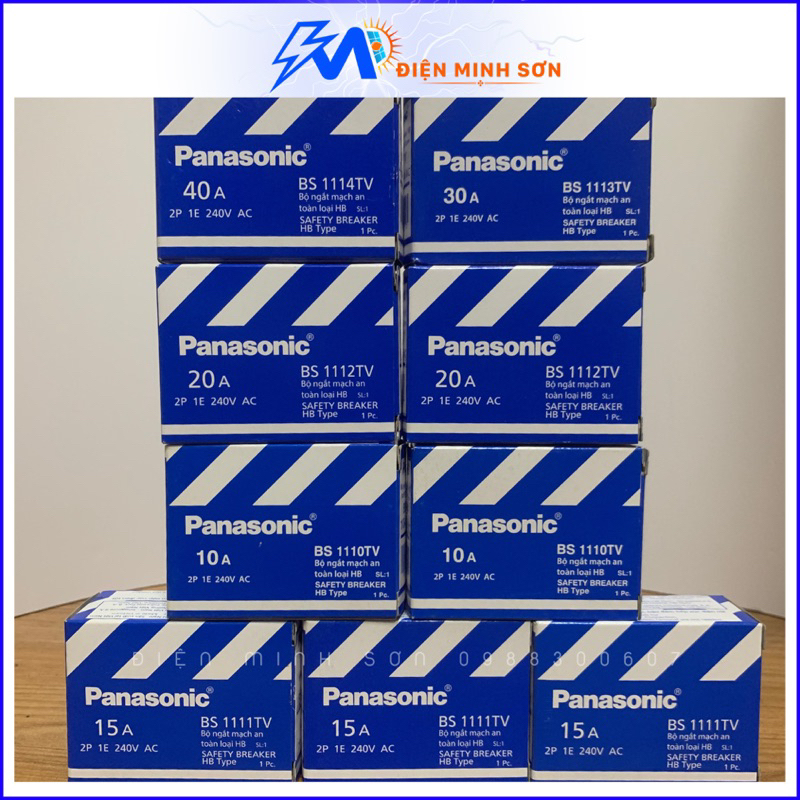 Át Khối Panasonic Chính Hãng Công Suất 10A/15A/20A/30A/40A, Aptomat Tự Ngắt Khi Quá Tải