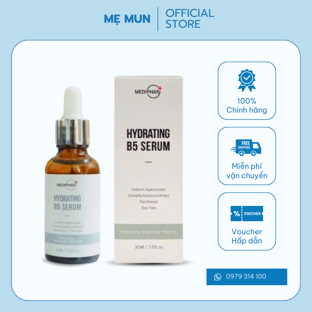 TINH CHẤT SERUM MEDIPHAR HYDRATING B5 SERUM 30ML CẤP ẨM CHUYÊN SÂU, PHỤC HỒI DA HƯ TỔN, SÁNG DA, MỜ THÂM