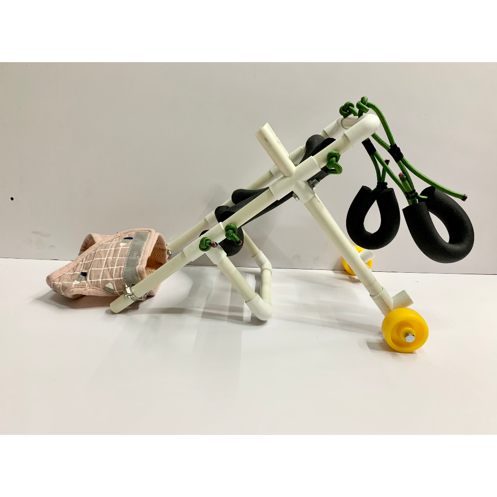 Xe lăn cho chó mèo 1-4kg bị liệt chi sau có yếm lưới thoáng khí, mút xốp êm ái, có thể điều chỉnh kích thước HAPPYPETS