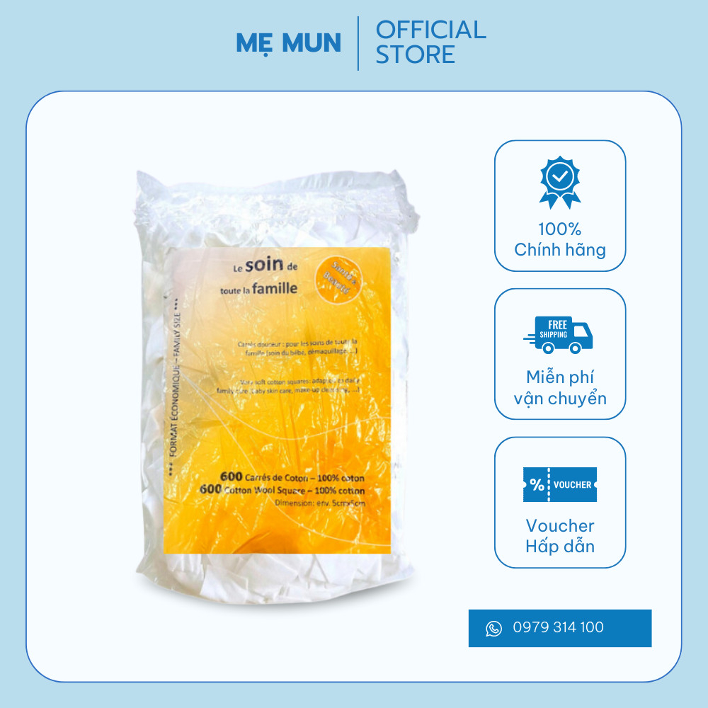 Bông tẩy trang Pháp 600 miếng