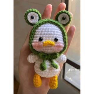 Móc khoá vịt đội mũ ếch,ếch to , ếch mini handmade cute