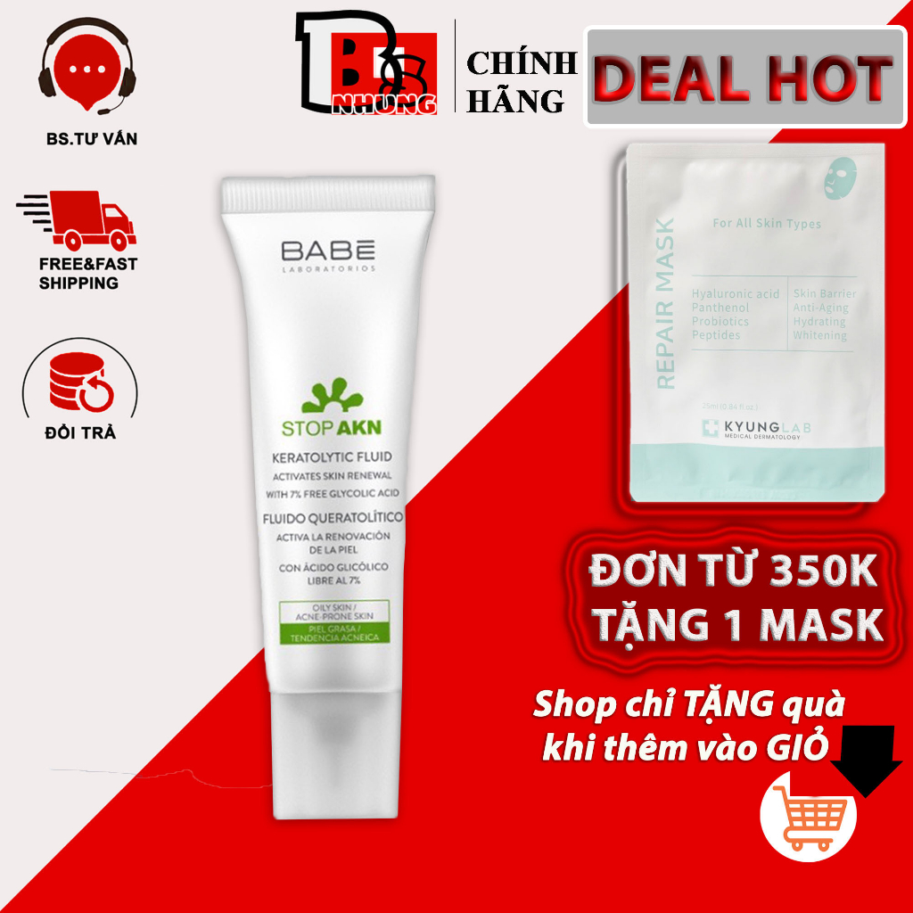 Dung dịch tẩy tế bào chết AHA 7% Babe Stop Akn Keratolytic fluid 30ml