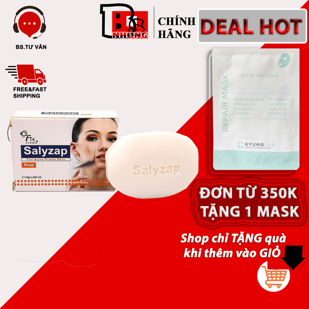 Xà Phòng Giảm Mụn Mờ Thâm Nám Fixderma Salyzap Soap (30g-75g)