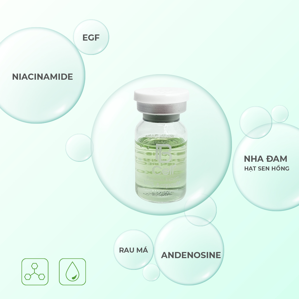 Tế bào gốc nuôi dưỡng,phục hồi và tái tạo dành, căng bóng da Bcell + Peptide Expert MTS Ampoule 7ml
