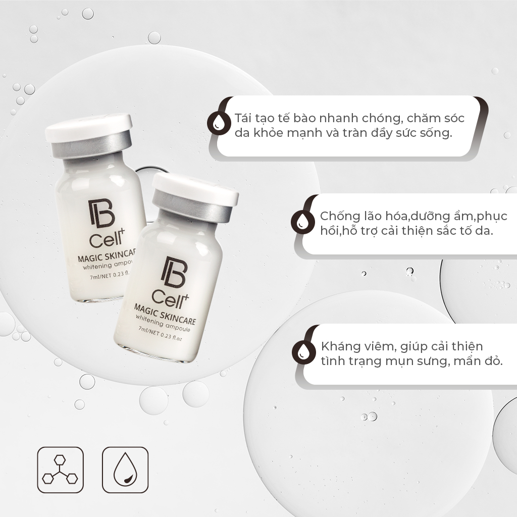 Tế bào gốc Bcell + Magic Skincare Whitening Ampoule giảm nám,ức chế nám da,sáng da và phục hồi 7ml