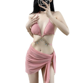 Set bikini 3 mảnh có kèm khăn quấn .