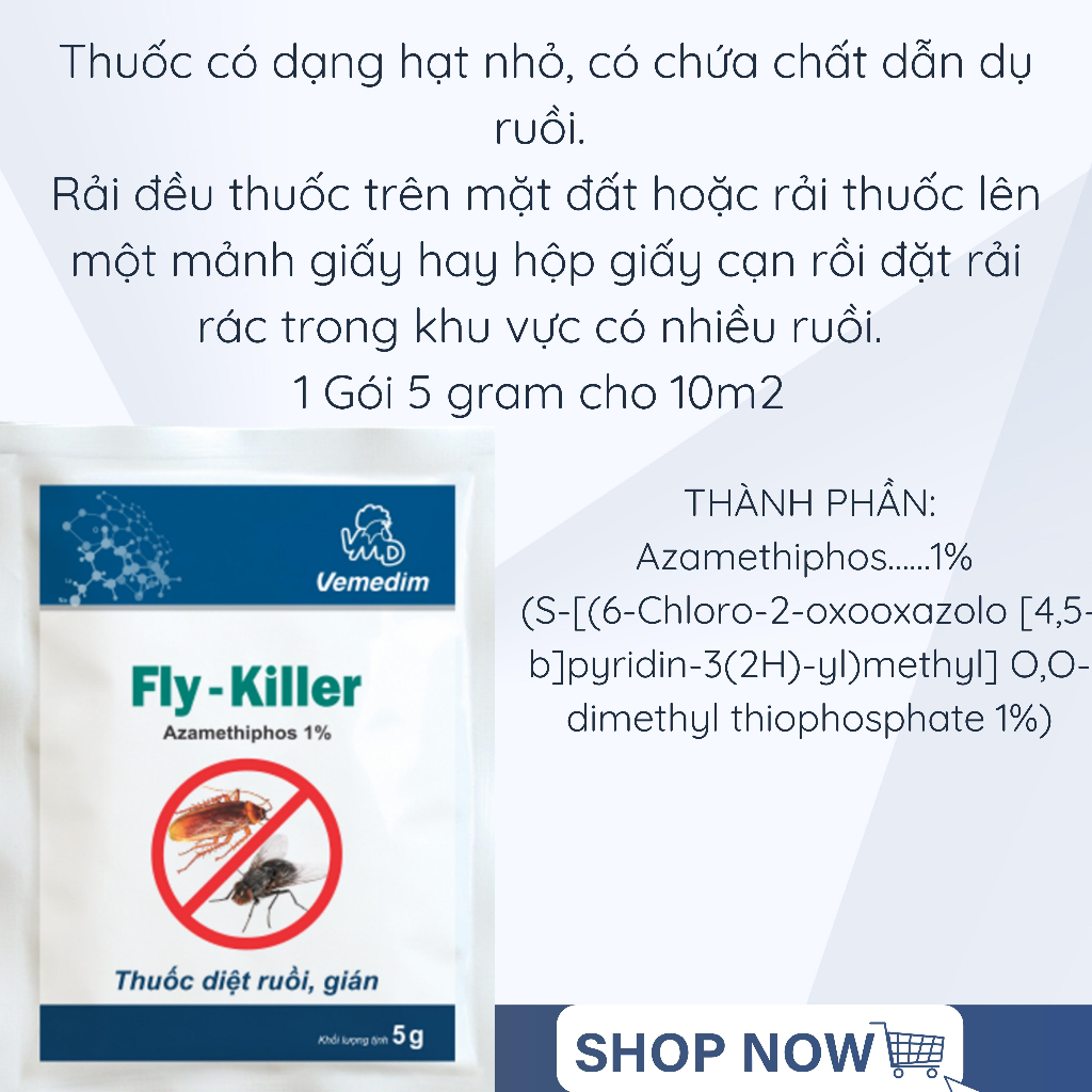 Fly-Killer loại bỏ ruồi gián 5g