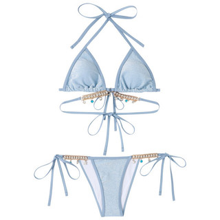 Set bikini 3 mảnh có kèm khăn quấn .