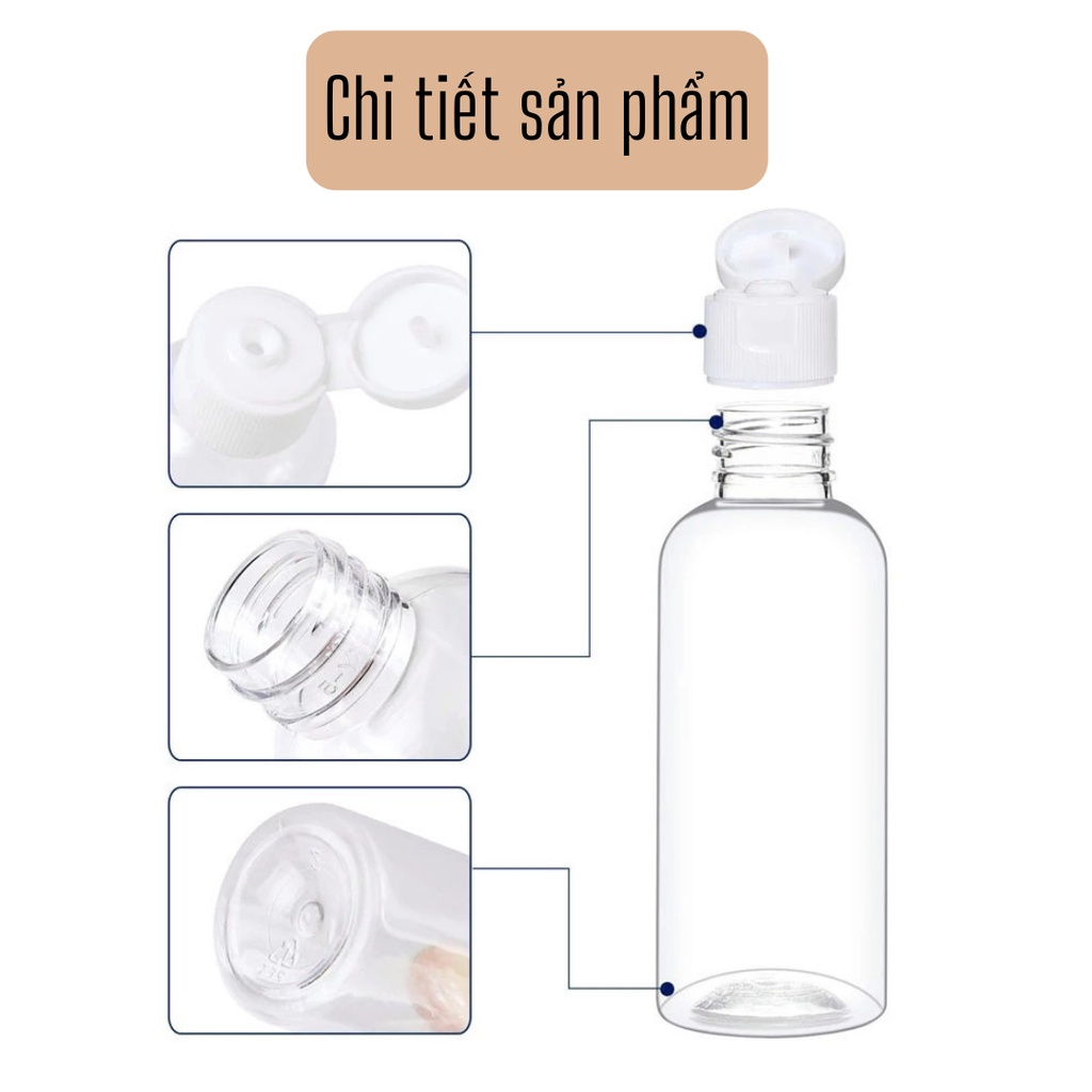 Chai Nhựa Nắp Bật 30ML/50ML/100ML Đựng Gel Rửa Tay - Chai Nhựa Pet - Chai Chiết Mỹ Phẩm - Dụng Cụ Làm Đẹp P0574