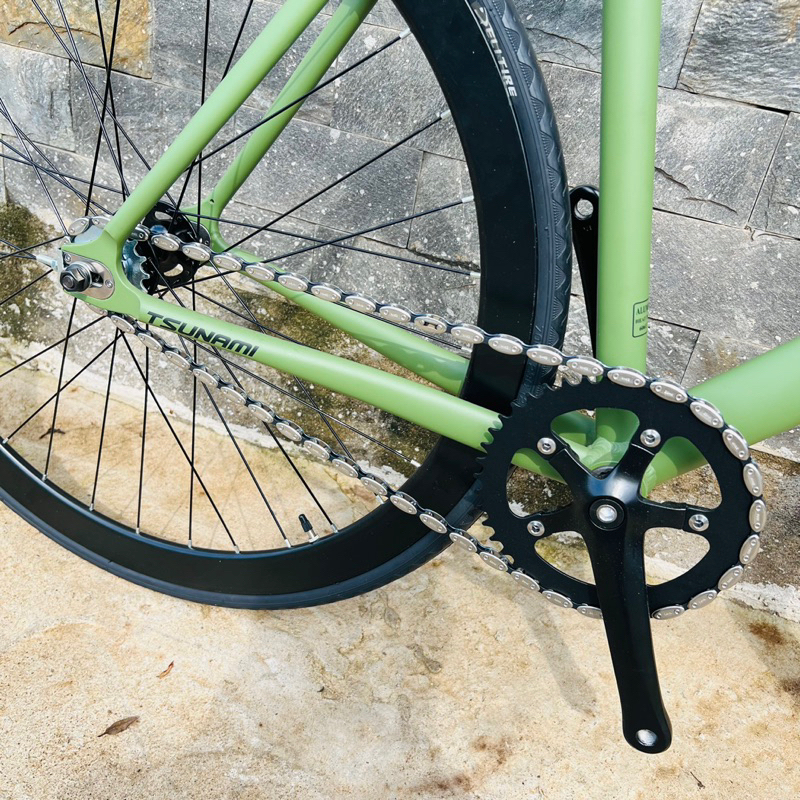 Xe đạp fixed gear TSUNAMI SNM100 cơ bản - Xanh rêu