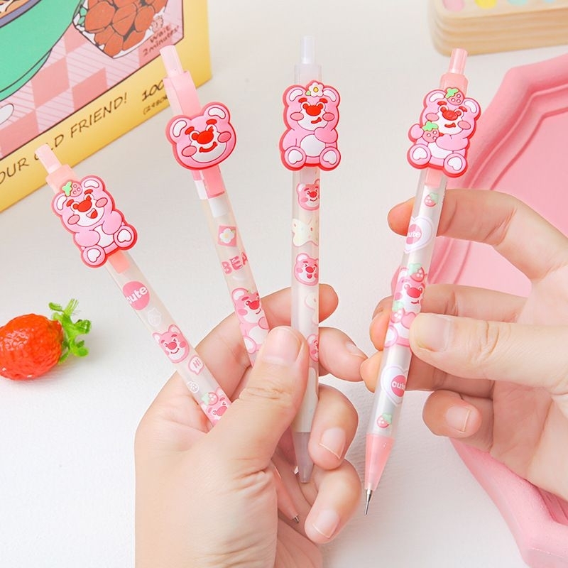 Bút chì kim bấm ngòi 0.5mm hình gấu dâu LOTSO cute