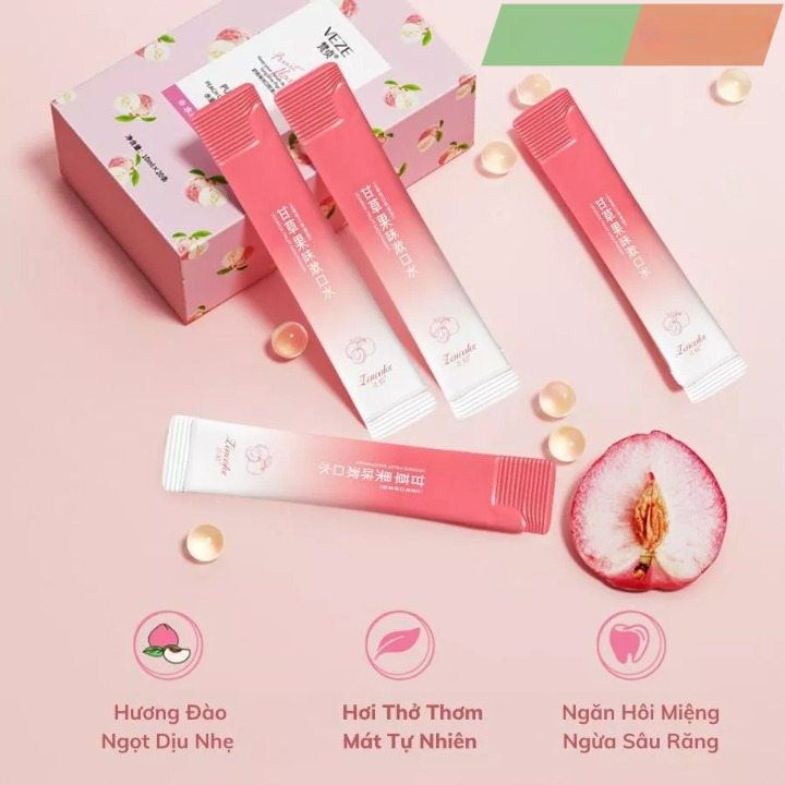 Nước súc miệng vị trái cây Lencolor, Nước xúc miệng trắng răng khử mùi hôi miệng giúp hơi thở thơm mát sảng khoái