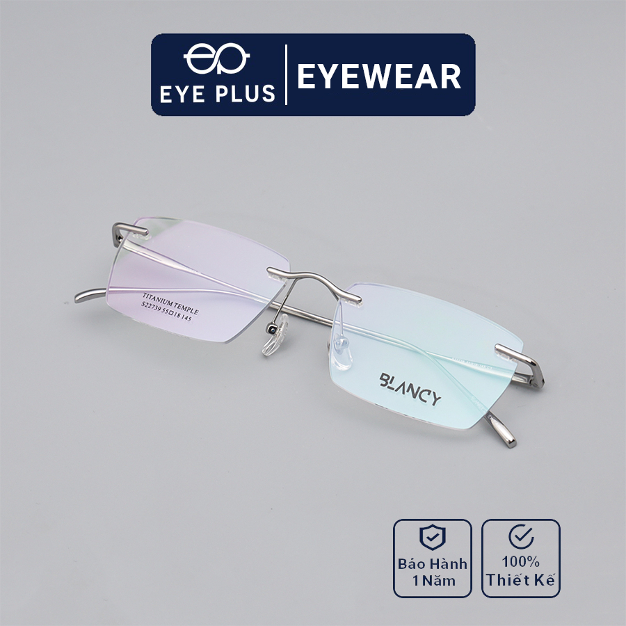 Gọng kính mắt nam nữ thời trang EYE PLUS 22739 không viền hợp kim ip-titanium sang trọng lịch sự