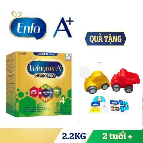 Sữa bột Enfagrow 4 cho trẻ trên 2 tuổi 2.2kg (4 túi thiếc 550g) -Tặng xe đồ chơi cho bé