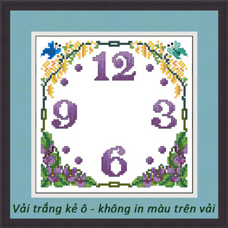 Tranh thêu chữ thập không in màu trên vải DH096 (21 x 21 cm)