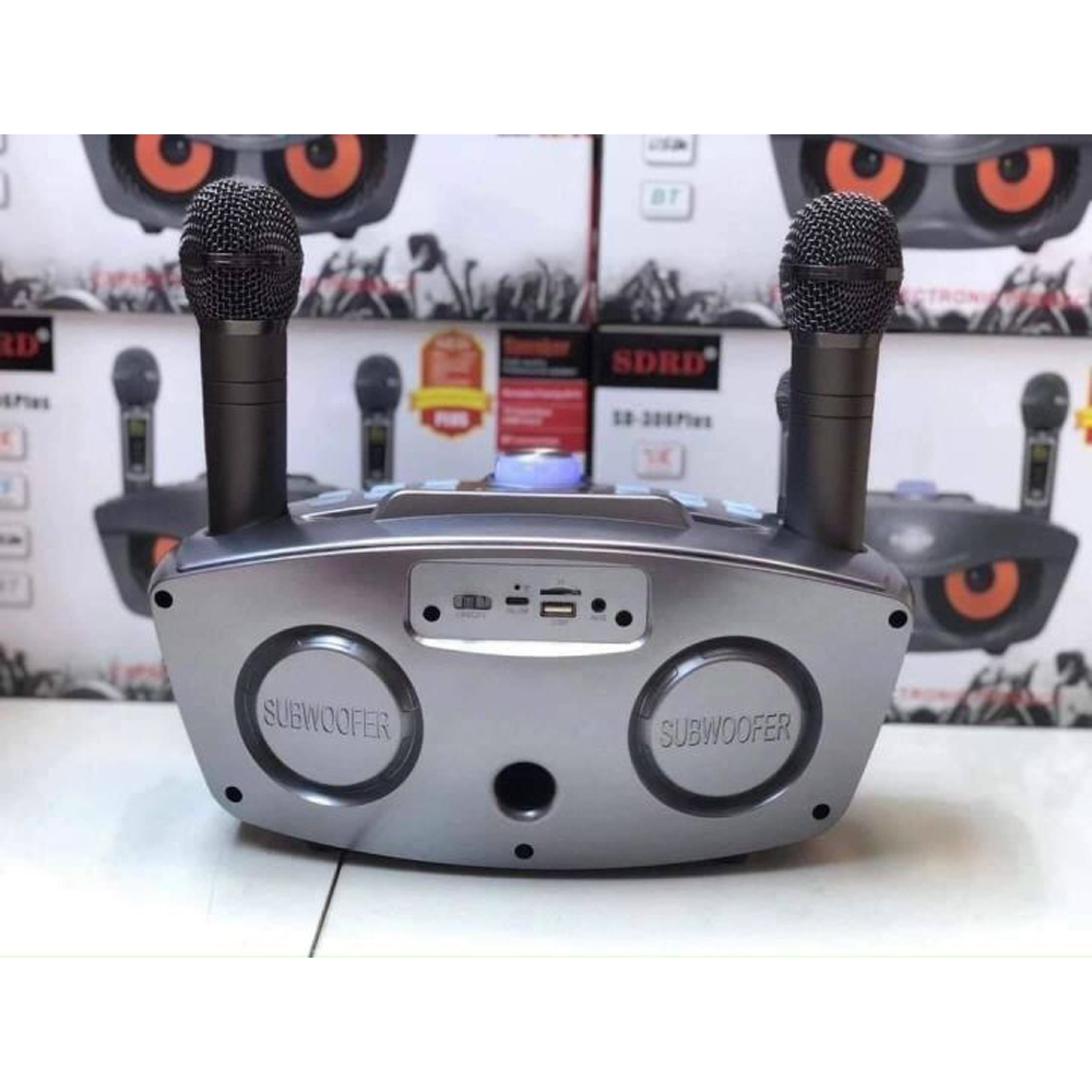 Loa Karaoke Bluetooth SD306 Plus, Kèm 2 Micro Không Dây Chỉnh Echo, Reverb Trên Thân Mic, Âm Bass Cực Hay, BH 6 Tháng