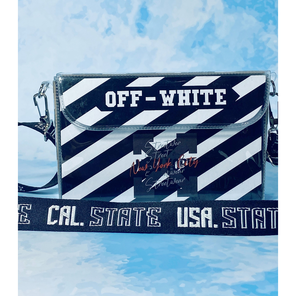 #tuicustom off white, Túi Đeo Chéo nam nữ, Thời Trang Đường Phố 2023