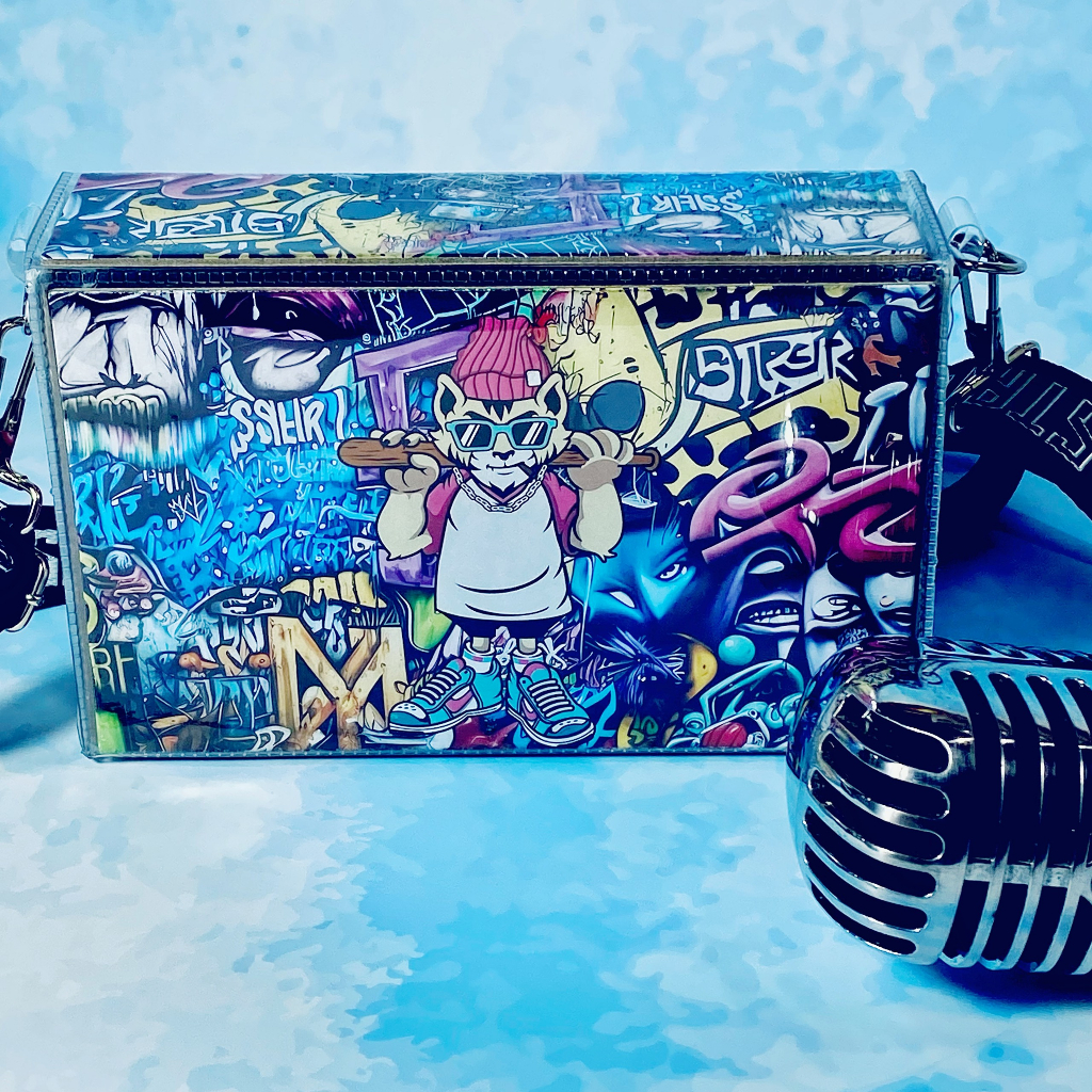 Túi Đeo vai Họa Tiết graffiti, túi vuông kháng nước 100%, , thời trang nam nữ 2023.