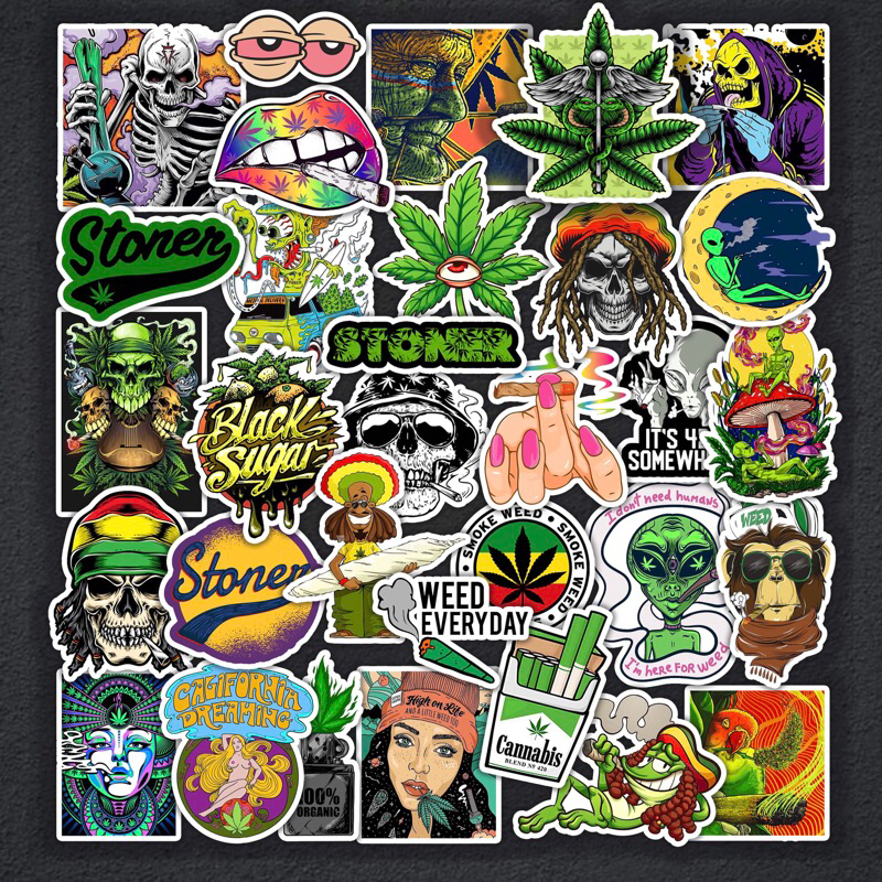 Sticker Xanh lá chống nước, hình dán mũ bảo hiểm, dán xe, điện thoại, laptop – Nghiện Sticker