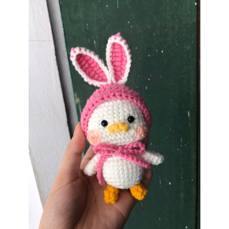 Móc khoá Vịt cute đội mũ ếch xanh🐸🐤