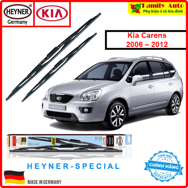 Gạt mưa ô tô KIA Carens 2006-2012 CHÍNH HÃNG Heyner Germany Special Xương Cứng Size 40cm / 65cm Combo đầy đủ cho xe